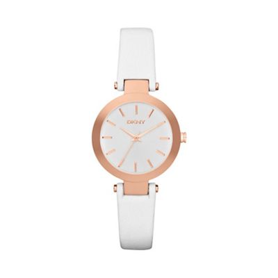 Ladies white leather watch ny2405
